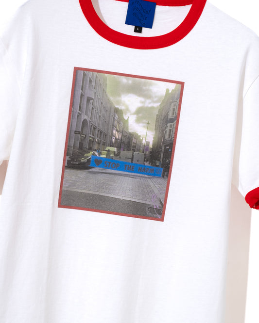 STOP THE HARM Ringer T-shirt